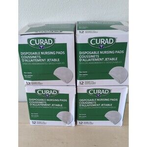 Curad Disposable Nursing Pads 12 Count 4 Pack Bundle